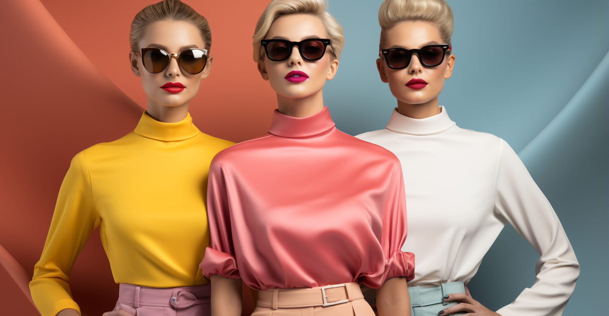 fashionable women clothing collection, elegant dress, glamourous fashion model generated by ai